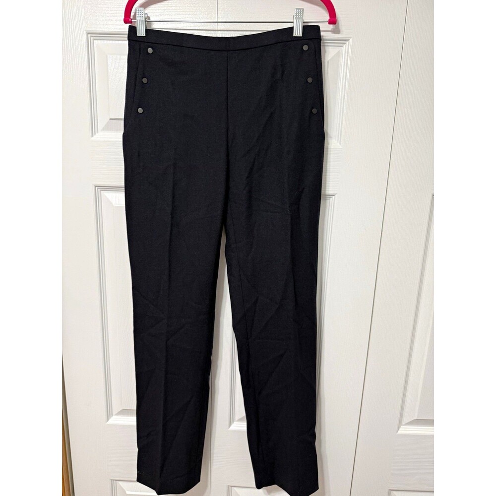 Elie Tahari Black Wool Twill Dress Pants – Straight Leg – Size 8
